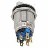 3 Positions Switch Latching Push Button Low Light Conditions 19mm Mounting Hole 3-6V Rated Voltage LED Indicator For Ship
