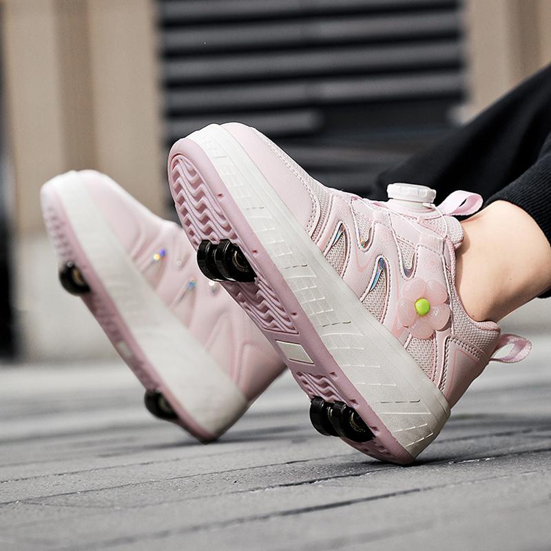 

29-40 дитячі чотириколісні спортивні черевики для роликових ковзанів, можуть бути приховані як звичайні спортивні кросівки, роликові ковзани, спортивні кросівки, жіночі ковзани для фігурного катання 33