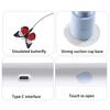 Brinquedo Varinha Borboleta Elétrica para Gatos, Vara de Provocar Gatos com Ventosa, Brinquedo Automático Interativo de Vara para Provocar Gatinhos para Exercício e Brincadeira de Gatos