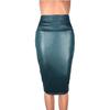 European & American Matte Faux Leather High Waist Knee-Length Bodycon Skirt for Women