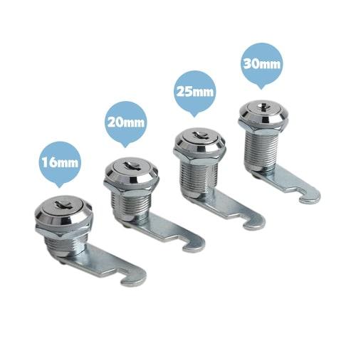 16mm Cam Lock, Drawer, Cabinet, Door Lock, Key, 2 Keys Included, Cylinder Lock, Secondary Lock for Cupboards, Cupboards, Mailboxes, Lockers, Showcases