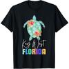 Key West Florida Floral Turtle Sea Family Vacation Matching Cotton Men T Shirt S