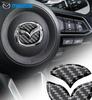 1pcs Carbon Fiber Car Steering Wheel Logo Stickers Decorative Styling Decals for Mazda Axela ATENZA CX-5 CX-4 Car Accessories