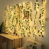 2M 20 LED Artificial Ivy String Lights Green Leaf Vine Fairy Lights Home Decorative Garland Lamp For Christmas Living Room Decor