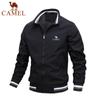 Camel Men's Spring and Autumn Outdoor Sports Solid Color Embroidered Jacket Men's Casual Jacket