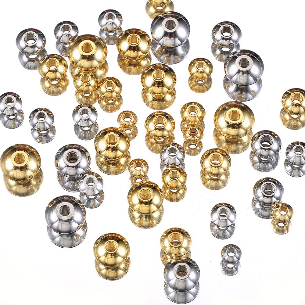 20pcs Stainless Steel Abacus Beads for Necklace Bracelet Jewelry Making DIY Gold Color Stopper Spacer Loose Beads Wholesale
