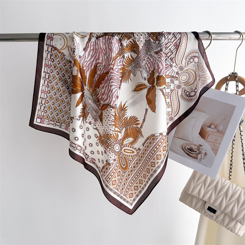 New Luxury Design Square Silk Scarf Women 70*70cm Bandana Soft Hair Band Wrap Hijab Neckerchief Hairband Headband Foulard