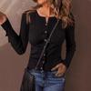 Women's Solid Color Button Cardigan Knitted Sweater Jacket