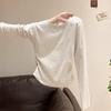 Women's Spring-Fall 2025 Irregular Shoulder Pleated Base Long-Sleeve Cotton Shirt