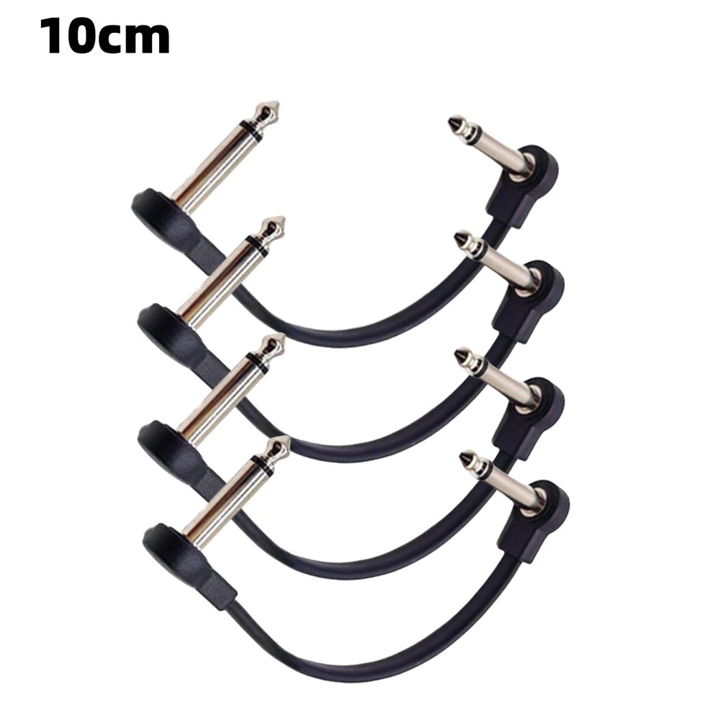 4Pcs 1/4" Right Angle Electric Guitar Pedal Audio Cable - Noise Free Space Saving Durable Pedal Board Cables for Guitar Pedals