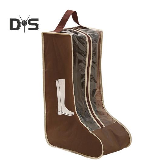 

1/2 шт. Сумки для хранения обуви с ручкой, застежкой-молнией, прозрачный визуальный дизайн, водонепроницаемые, пылезащитные, дорожные, длинные сумки для обуви Long 1pc коричневый