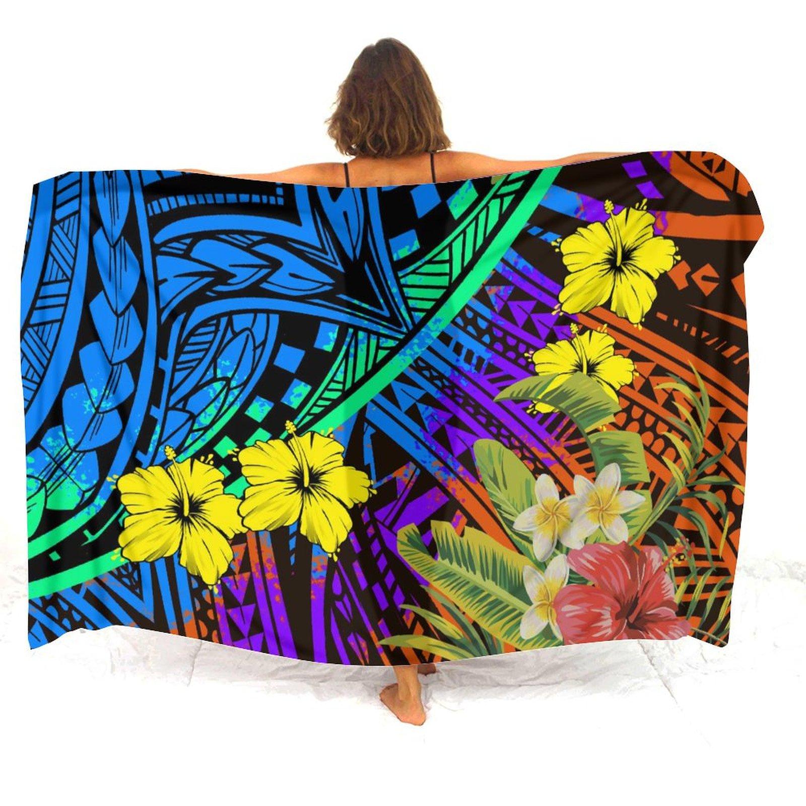 New Wholesale Custom Maori Polynesian Tribal Print Lavalava Sarong Ladies Swimsuit Wrap Skirt Shawl Scarf Fashion Samoan Sarong