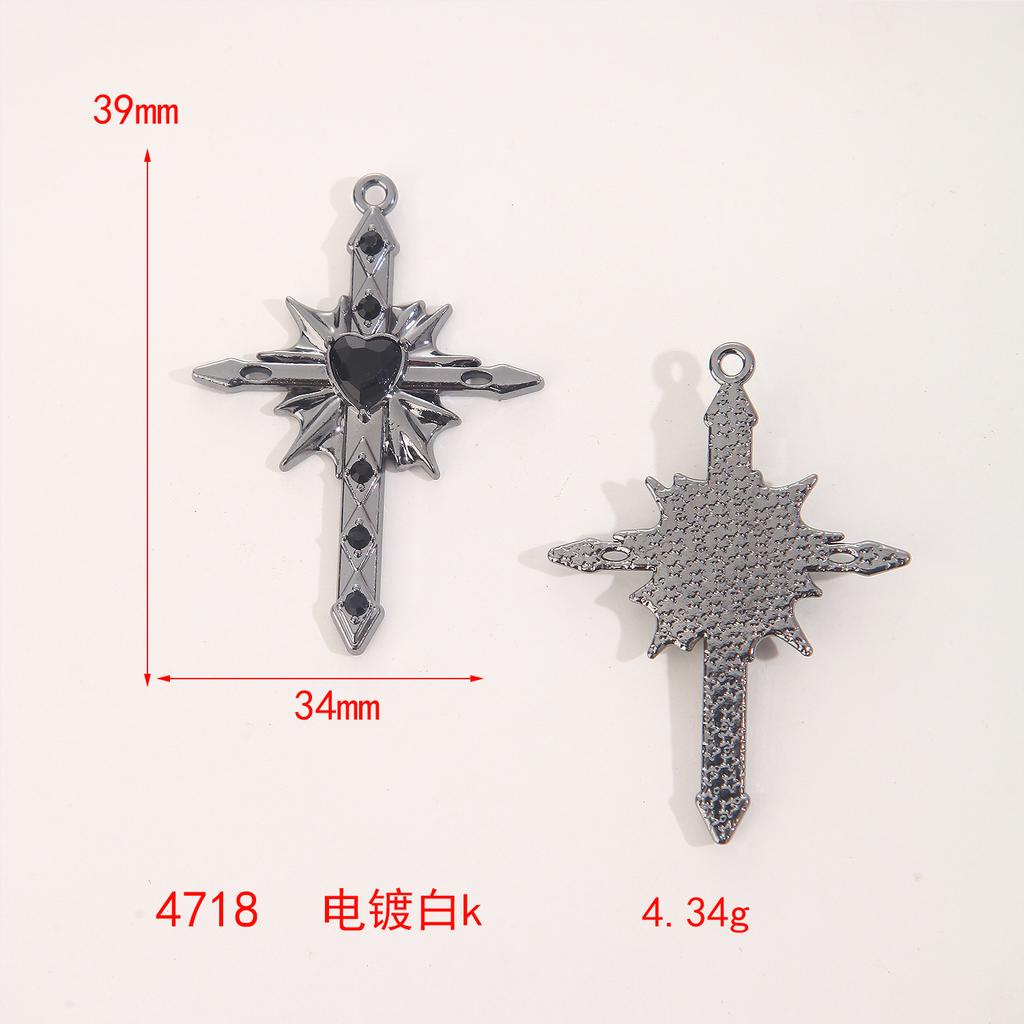 Love Starlight Inlaid Cross Crowe Heart Pendant Cool Spice Girl Diy Bracelet Necklace Ear Jewelry Material Accessories