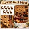7-Delige Lichtgevende Houten Kerstmuurdecoratie, Feestelijke Vakantie Wanddecoratie voor Thuis