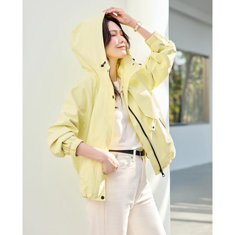 TERRE BLEUE Women's Hooded Windbreaker Jacket