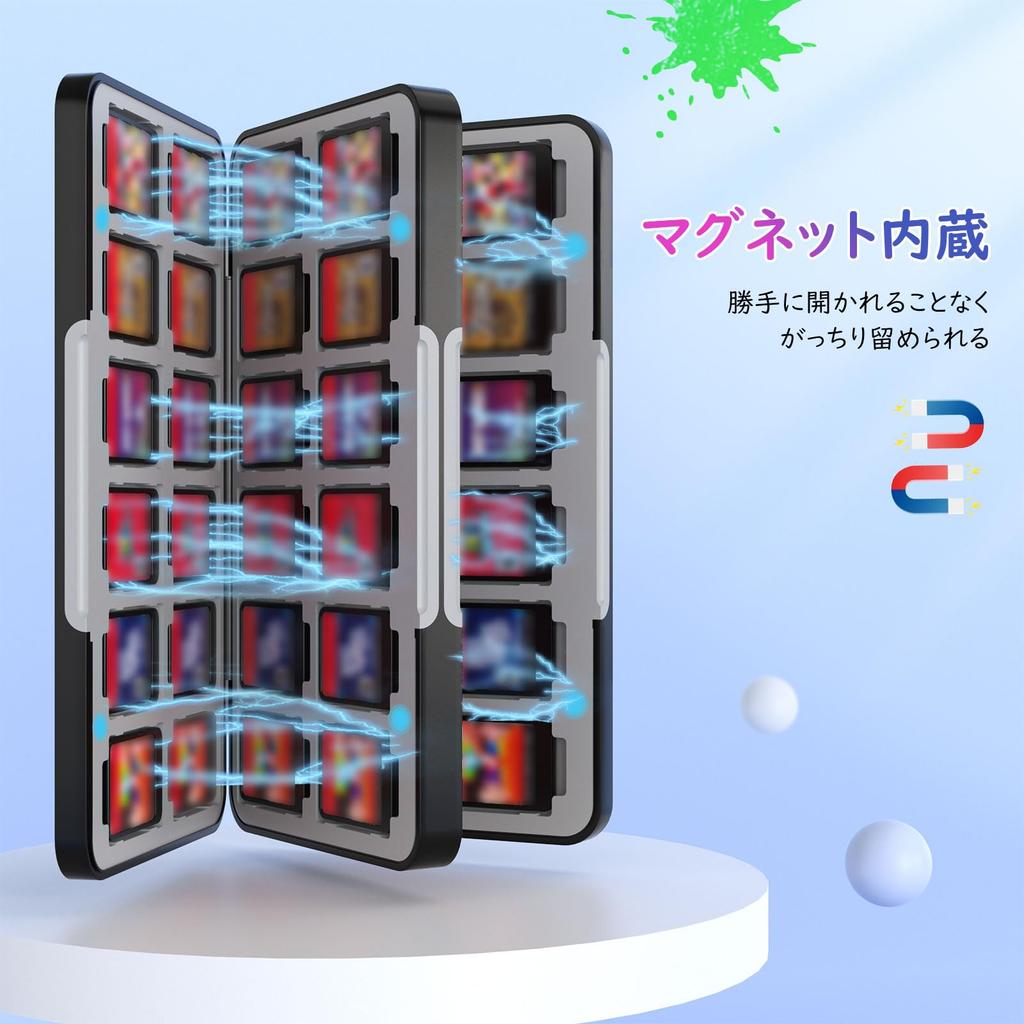 Switch Soft Holds 48 SD Cards at the Same Time ATiC Game Card Storage Soft Compatible with Organic EL Storage of Cards Made of ABS Shell Silicone to
