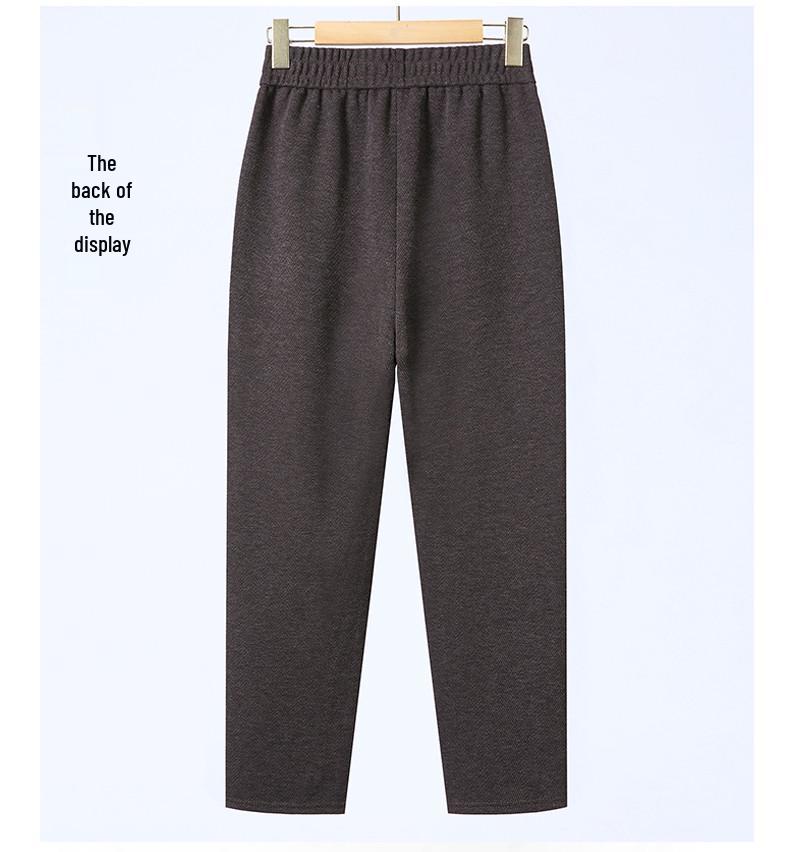 Mom's Wool Casual Pants: High-Waist, Loose-Fit, Plus-Size for Autumn/Winter