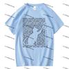 Creative Binary Cat Pattern Shortsleeve Tshirt Casual Comfortable Round Neck Top Unisex Trendy Halfsleeve