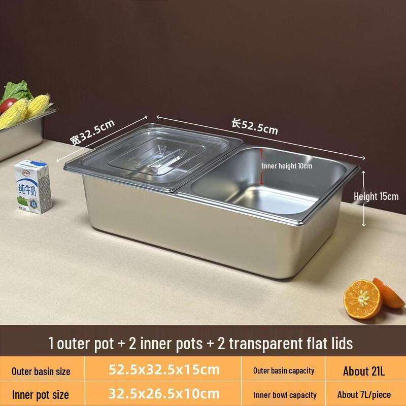 Zhebu Stainless Steel Double-Layer Food Display & Serving Container