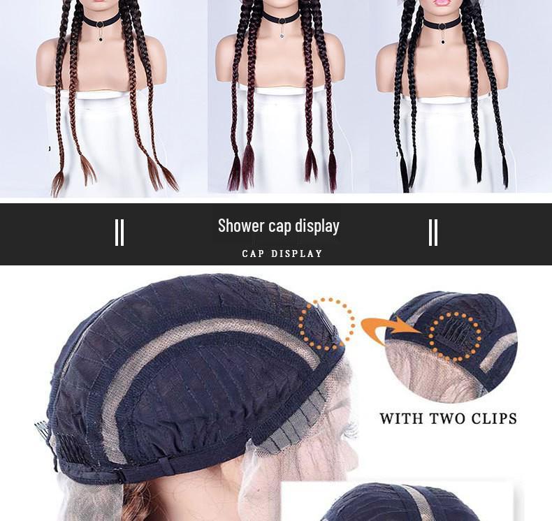 32" Handmade Three-Strand Braided Lace Wig Hairpiece