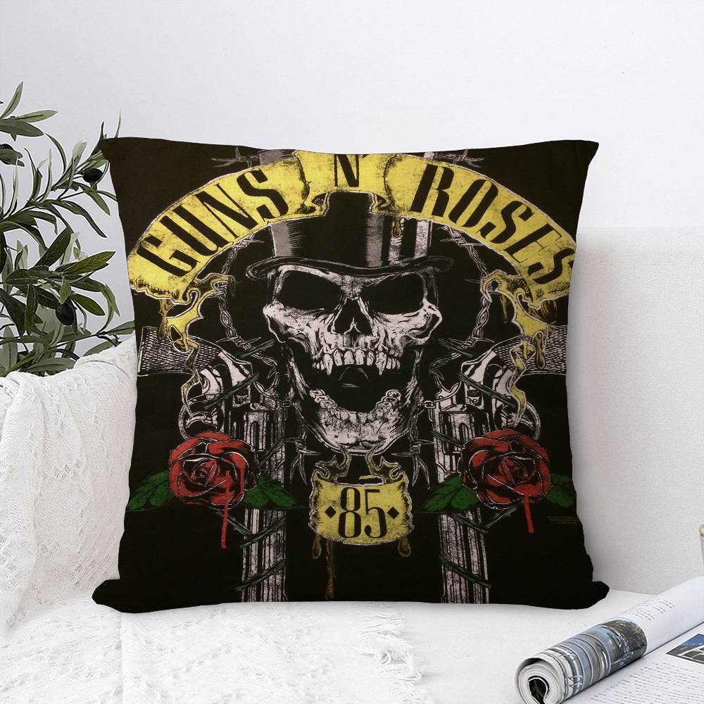 

G-Guns N-N R-Roses R-Rock Band Pillow Cover for Bedroom Room and Living Room Sofa Decorative Cushion Cover 12x12Inch
