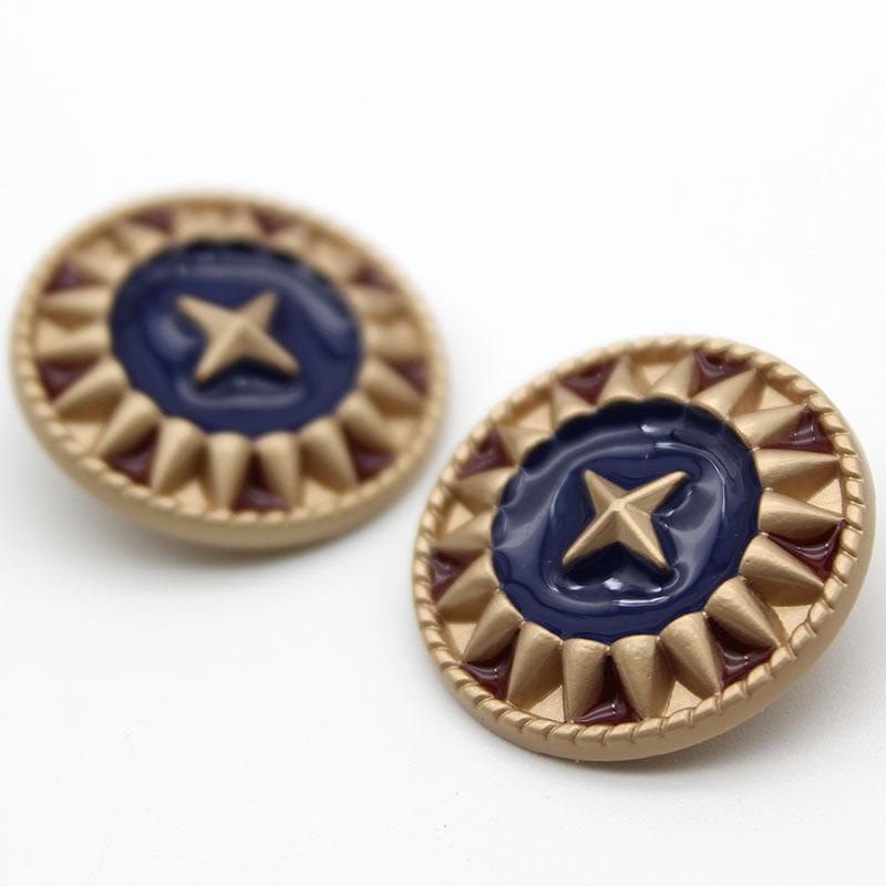 10pcs Luxurious Buttons 18mm Round Metal Shank Buttons Classic Beautiful Pattern Clothes Sewing Supplies