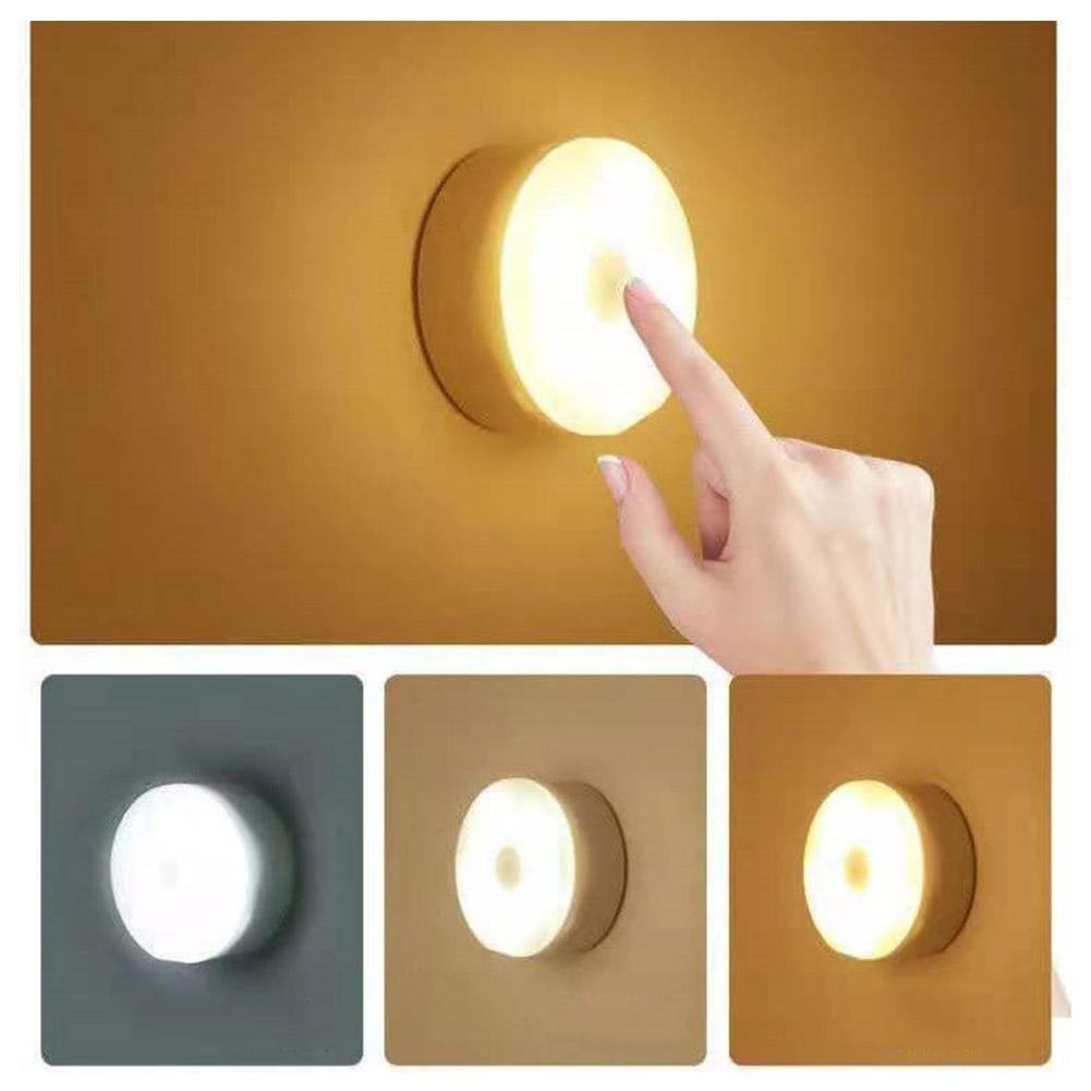 Mini LED Touch Sensor Night Lights USB Rechargeable Kitchen Lamp Portable Round Magnetic Night Light Dimming Wall Base Bedr I4Z1