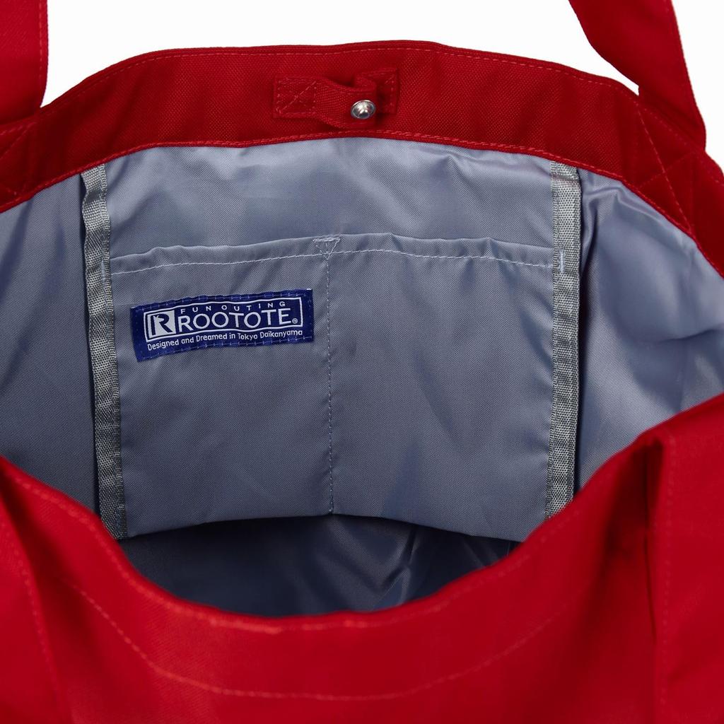 Lightweight Tote Bag SN Medium Pockets 3157 Red 2 [Rootote] Water-repellent