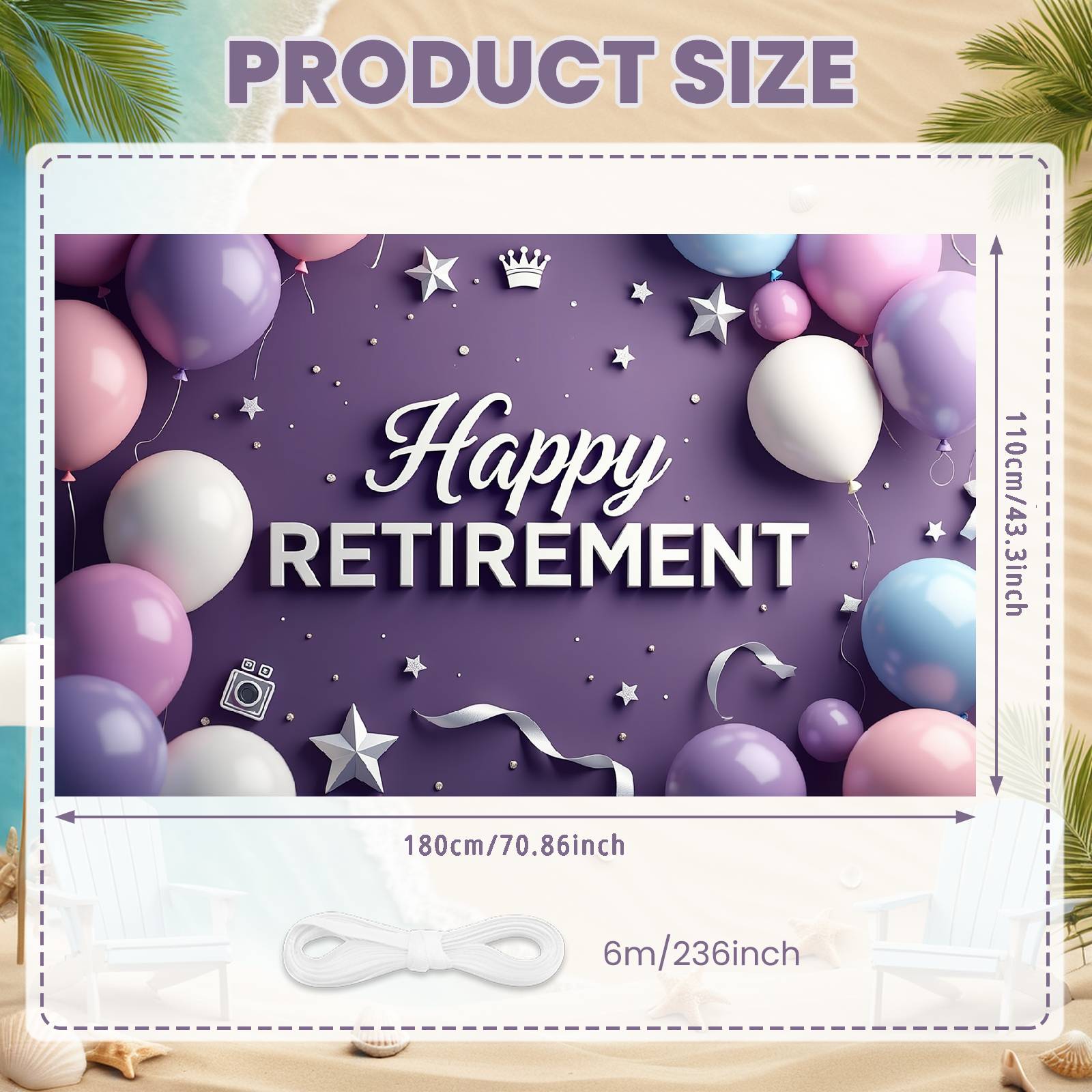 

Retirement Festive Backdrop Glitter Dots Retirement Photo Display Retirement Event Banner Camera Prop For Retiree Celebration