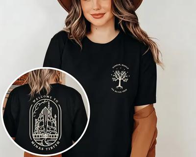 Minas Tirith Gondor Shirt Fantasy Book Lover Gift JRR Tolkien T-shirt 2026 Summer Cotton Unisex Y2K Men Women Oversized T-shirt