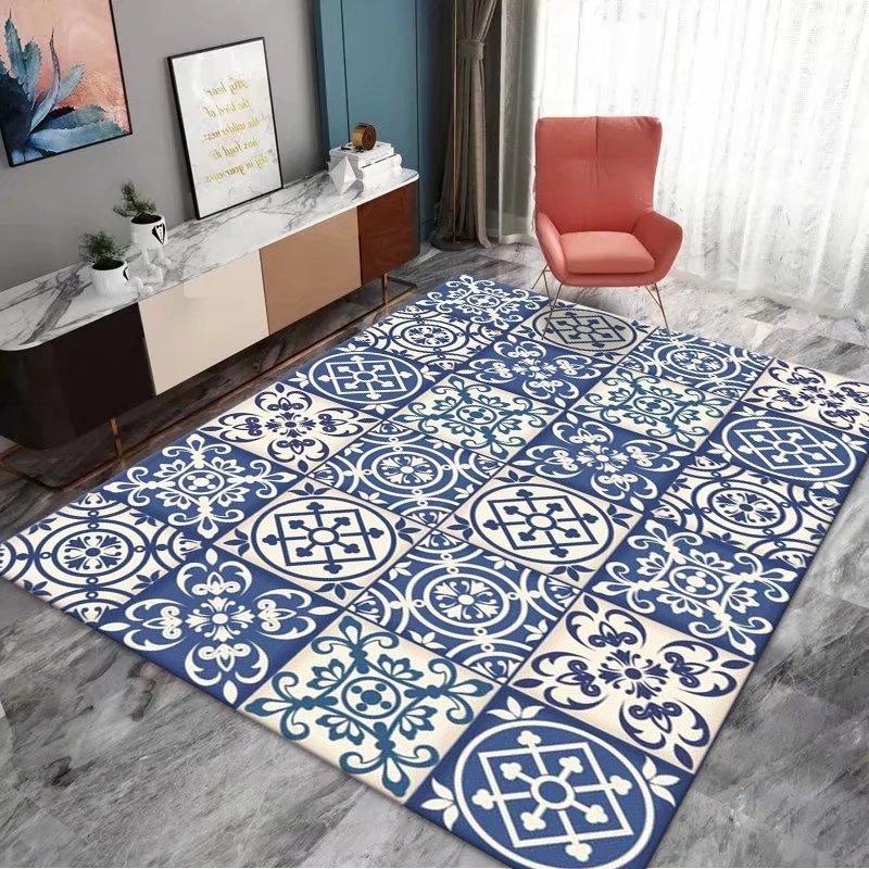 Vintage Bohemian Moroccan Living Room Carpet Sofa Tea Table Carpet Ethnic Style Home Large Area Bedroom Bedside Carpet