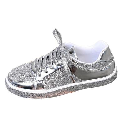 Baskets Casual Tendances pour Femmes à Semelle Épaisse Chaussures pour Femmes Lumineuses à la Mode Hautes Baskets à Lacets Sport Plate Chaussures Plates pour Robe pour Femmes Plate