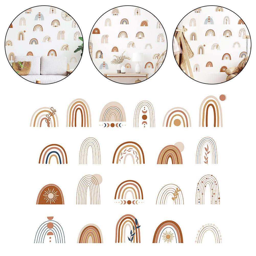 Wall Sticker 21Pcs Removable Stickers Rainbow Clouds PVC 76*58cm Size After Splicing Home Decoration For Bedroom Bathroom