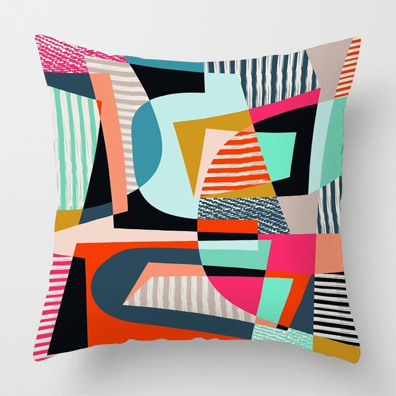 Scandinavian Abstract Style Pillow Cover 18X18/20X20 Inches - Geometric Print Cushion Cover Home Decor Gift Pillow Cover