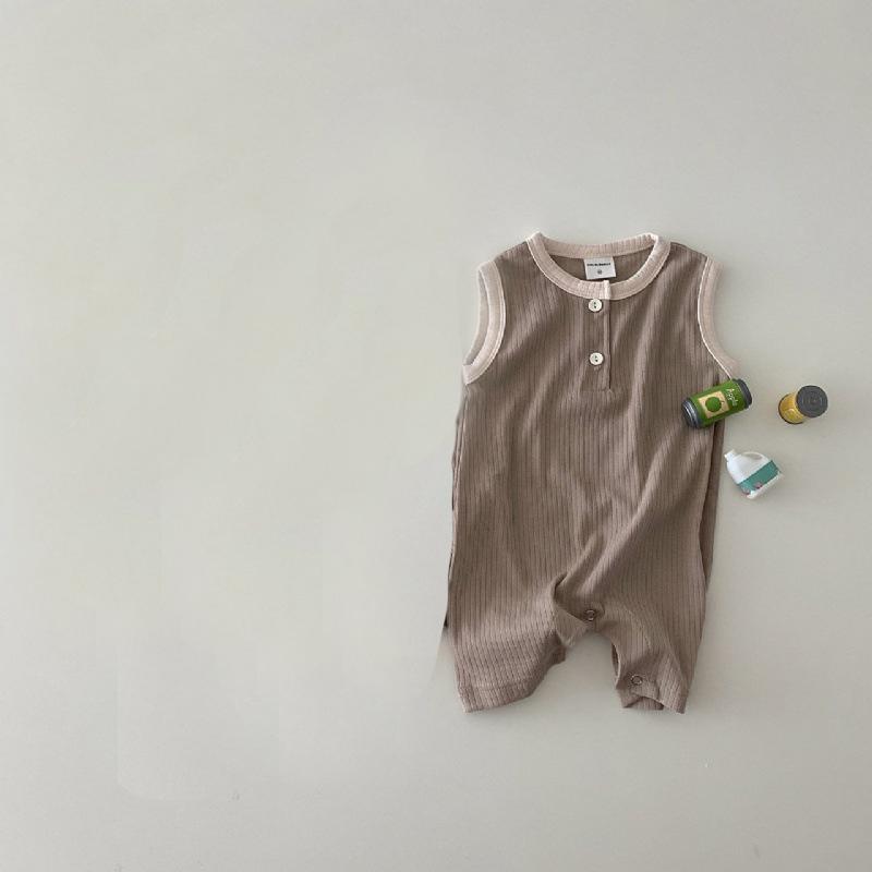Baby Solid Cool Sleeveless Romper Toddler Boys Loose Comfortable Casual Outwear Jumpsuit Infant Clothes Kids Girls Onesie 0-24m