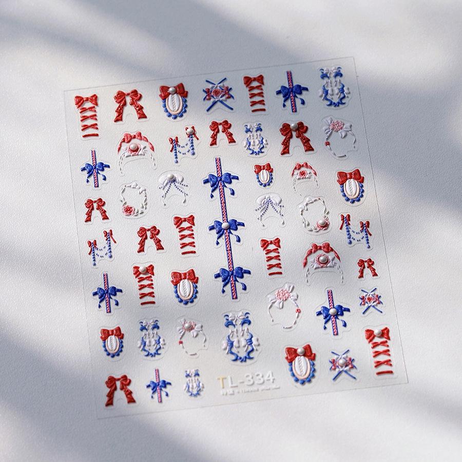 

Ферритовые TL-334 Тисненые Мультяшные Бантики Бусины Наклейки для Нейл-арта