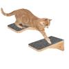 Meuble Mural pour Chat Étagère d'Escalade d'Angle Perchoirs Lit pour Chat Fixé au Mur avec 2 Larges Marches Escaliers Flottants pour Mur Chats d'Intérieur