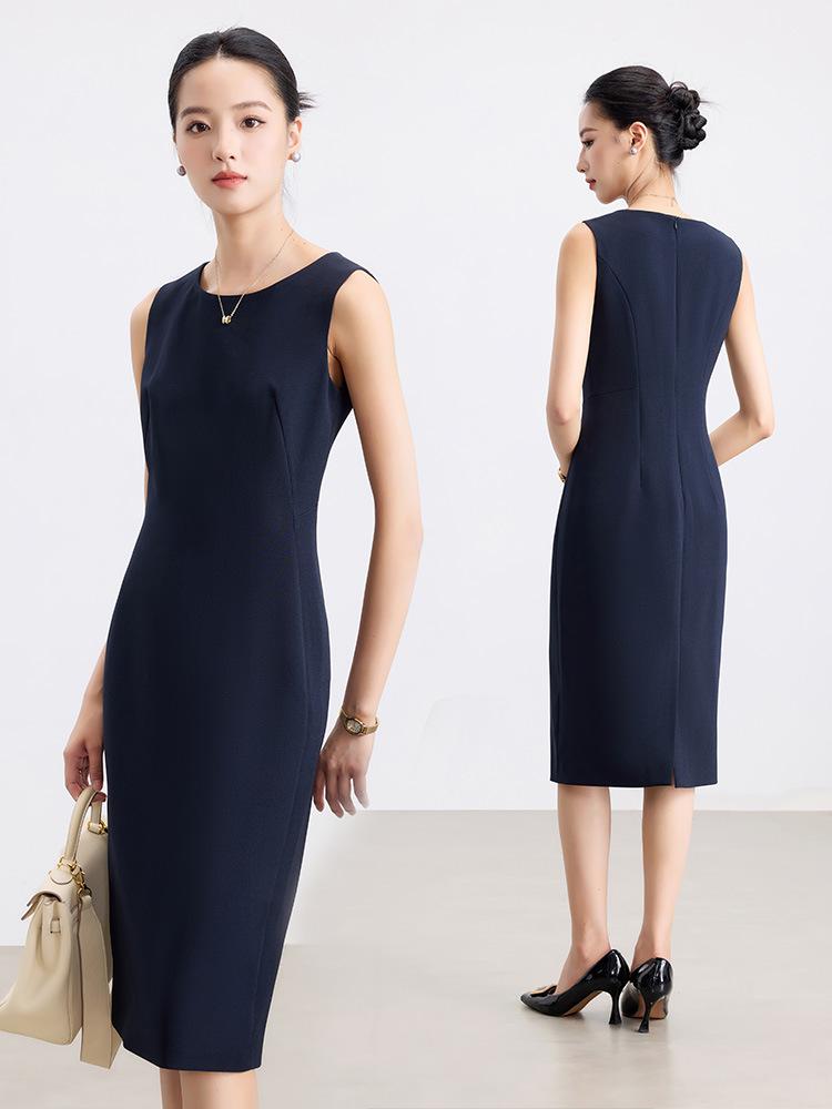 Women's 2025 Sleeveless Slim Fit Mid-Length Professional Dress