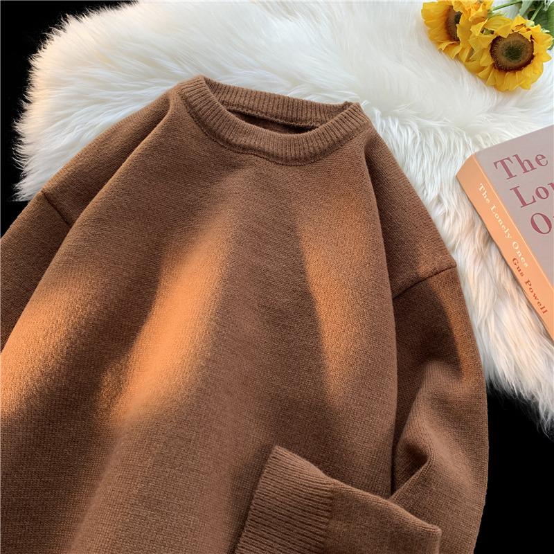 Men's Trendy Retro Loose Knit Sweater for Autumn and Winter