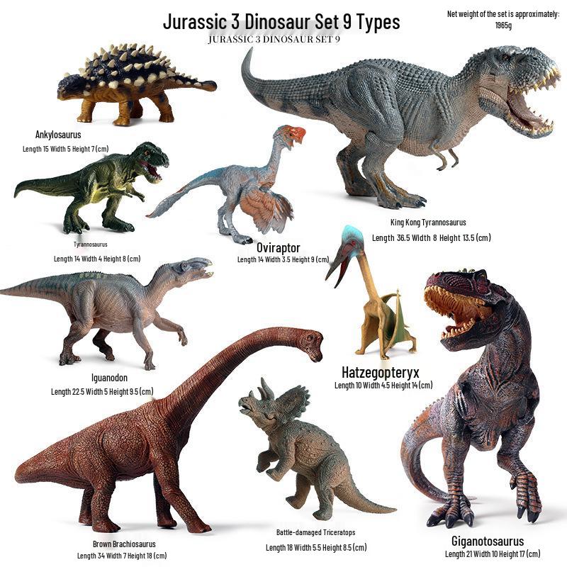 Children's Dinosaur Toy Set: King Kong, Tyrannosaurus Rex, Aurochs, Pachycephalosaurus, Spinosaurus, Therizinosaurus Model.