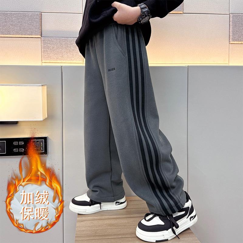 Pantaloni Sportivi Lunghi Dritti Casual a Righe per Ragazzi Grandi