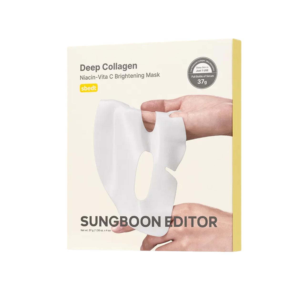 SUNGBOON EDITOR Deep Collagen Gel Mask Niacin Strahlkraft Straffend 37g x 4 Blätter Hydrogel-Maske Koreanische Hautpflege
