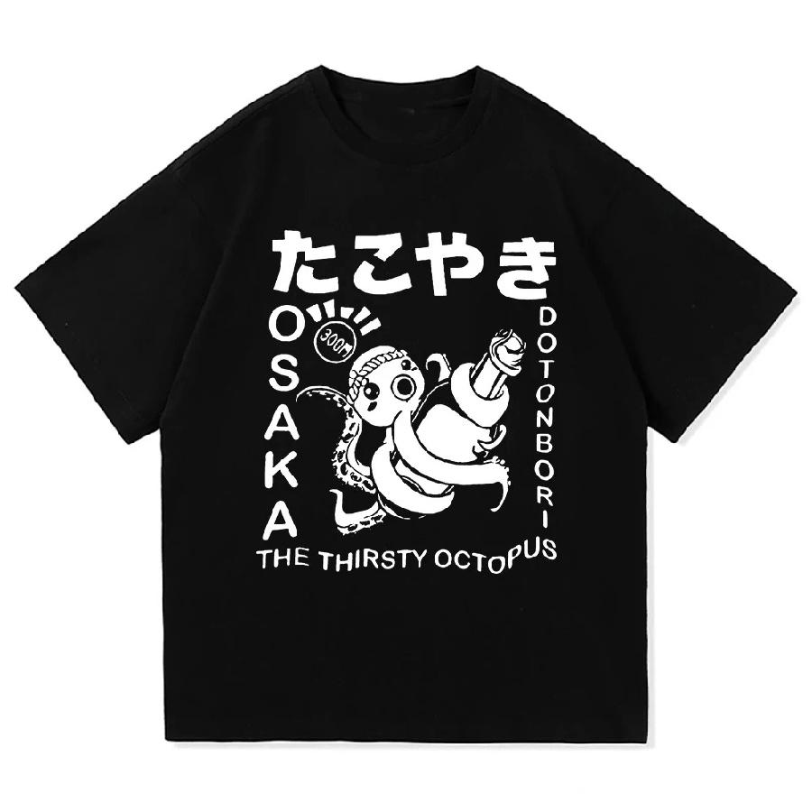 Unisex T-shirt Osaka Dotonbori Drunken Octopus T-shirt Funny Tshirt Men Clothing Fashion Vintage T Shirt Summer Casual Streetwear6