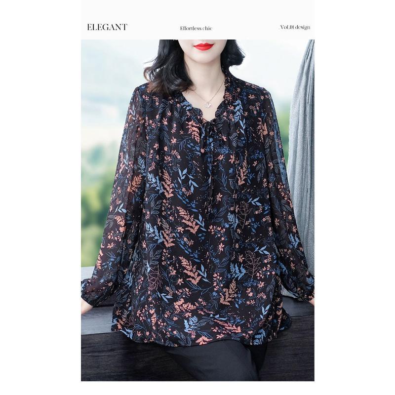 Women's Shirt Loose Spring New Long-sleeved Style Printed Top