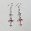 Gothic Stainless Steel Bat Cross Earrings – Niche Design Drops