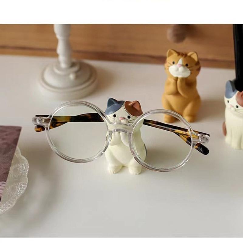 Fun Cats Shape Resin Glasses Holder Cute Cats Designs Eyewear Display Stand for Home Office Desk Decoration