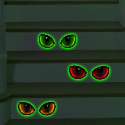 Creative Glow-In-The-Dark Eyes Waterproof Stickers Glowing Toilet Stickers Decals Perfect For Home Bathroom Wall Decoration
