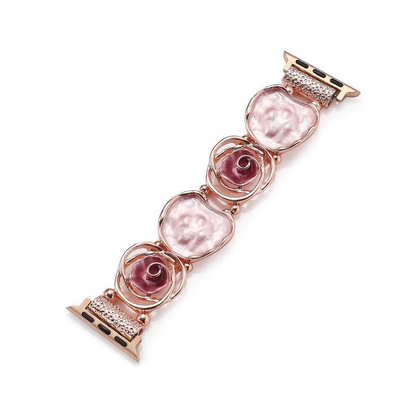 

Strap For Apple Watch Band S11/10/9/8/7/SE/6/5/4/Ultra 3 Watch 49/46/45/44/42/41/40/38mm Luxury Hollow Rose Elasticity Bracelet 38 40 41(S11 10)42MM