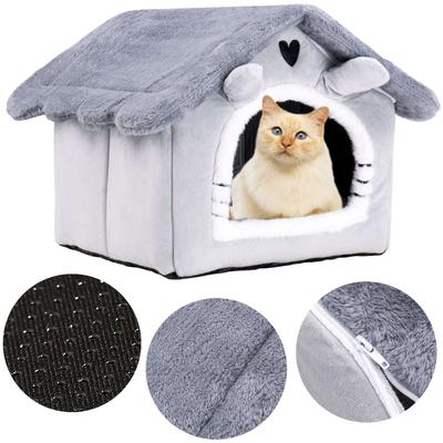 Plush Cat House Jasper Gray