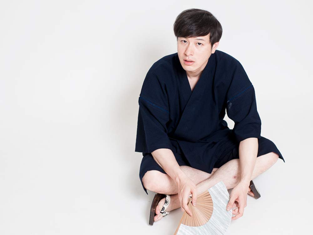 [Tayutafu] Jinbei Men's Japanese-Made Shijira Weave Men's Kurume Rokka/ROCCA (LL, Navy)